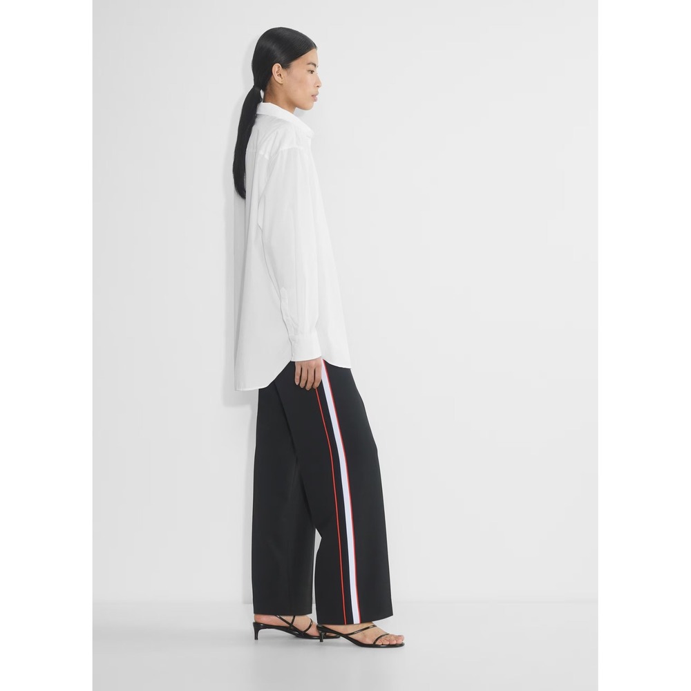 Babaton Aritzia Womens Agency pants Wide Leg Side Stripe Trousers Black Size 4